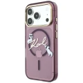 Etui Karl Lagerfeld Script Logo MagSafe na iPhone 18 Pro Max / 17 Pro Max - burgundowe