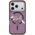 Etui Karl Lagerfeld Script Logo MagSafe na iPhone 18 Pro Max / 17 Pro Max - burgundowe