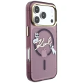 Etui Karl Lagerfeld Script Logo MagSafe na iPhone 18 Pro Max / 17 Pro Max - burgundowe