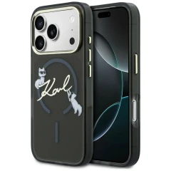 Etui Karl Lagerfeld Script Logo MagSafe na iPhone 18 Pro Max / 17 Pro Max - czarne