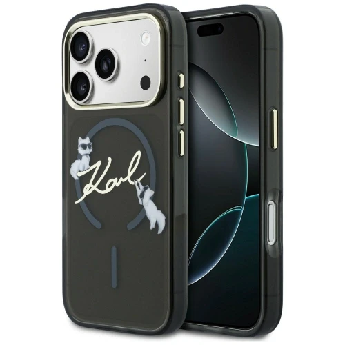 Etui Karl Lagerfeld Script Logo MagSafe na iPhone 18 Pro Max / 17 Pro Max - czarne