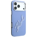 Etui Karl Lagerfeld Smooth Big Resin Signature Logo na iPhone 18 Pro / 17 Pro - niebieskie