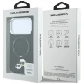 Etui Karl Lagerfeld with Ring Stand 360 Karl & Choupette Heads Pin MagSafe na iPhone 18 Pro / 17 Pro - czarne