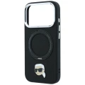 Etui Karl Lagerfeld with Ring Stand 360 Karl Head Pin MagSafe na iPhone 18 Pro / 17 Pro - czarne