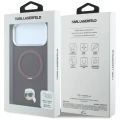Etui Karl Lagerfeld with Ring Stand 360 Karl Head Pin MagSafe na iPhone 18 Pro Max / 17 Pro Max - burgundowe