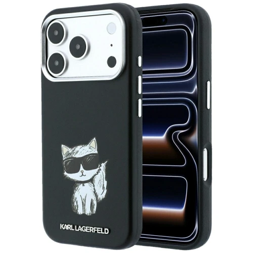 Etui Karl Lagerfeld Smooth Choupette Sketch MagSafe na iPhone 18 Pro Max / 17 Pro Max - czarne