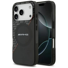 Etui Mercedes AMG IML Double Layer Rhombs MagSafe na iPhone 18 Pro / 17 Pro - czarno-czerwone