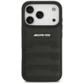 Etui Mercedes AMG Leather Debossed Lines Logo na iPhone 18 Pro / 17 Pro - czarne