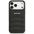 Etui Mercedes AMG Leather Debossed Lines Logo na iPhone 18 Pro Max / 17 Pro Max - czarne