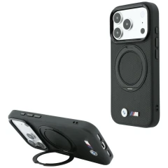 Etui BMW Kevlar Ring Stand 360 MagSafe na iPhone 18 Pro / 17 Pro - czarne