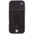 Etui BMW Sign Frosted IML & Metal Logo MagSafe do iPhone 18 Pro / 17 Pro burgundowy