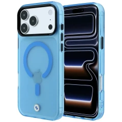 Etui BMW Sign Frosted IML & Metal Logo MagSafe na iPhone 18 Pro / 17 Pro - niebieskie