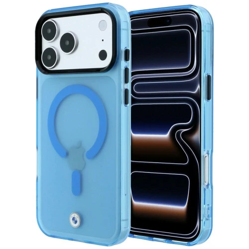 Etui BMW Sign Frosted IML & Metal Logo MagSafe na iPhone 18 Pro Max / 17 Pro Max - niebieskie