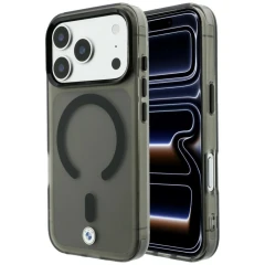 Etui BMW Sign Frosted IML & Metal Logo MagSafe na iPhone 18 Pro Max / 17 Pro Max - szare