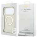 Etui Guess Ring Stand 360 Grained Classic Logo MagSafe na iPhone 18 Pro / 17 Pro - beżowe