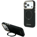 Etui Guess Ring Stand 360 Grained Classic Logo MagSafe na iPhone 18 Pro Max / 17 Pro Max - czarne