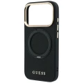 Etui Guess Ring Stand 360 Grained Classic Logo MagSafe na iPhone 18 Pro Max / 17 Pro Max - czarne