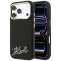 Etui Karl Lagerfeld Grained with Resin Signature Logo MagSafe na iPhone 18 Pro Max / 17 Pro Max - czarne