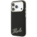Etui Karl Lagerfeld Grained with Resin Signature Logo MagSafe na iPhone 18 Pro Max / 17 Pro Max - czarne