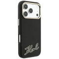 Etui Karl Lagerfeld Grained with Resin Signature Logo MagSafe na iPhone 18 Pro Max / 17 Pro Max - czarne