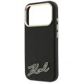 Etui Karl Lagerfeld Grained with Resin Signature Logo MagSafe na iPhone 18 Pro Max / 17 Pro Max - czarne