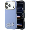 Etui Karl Lagerfeld Grained with Resin Signature Logo MagSafe na iPhone 18 Pro Max / 17 Pro Max - jasnoniebieskie