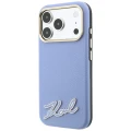 Etui Karl Lagerfeld Grained with Resin Signature Logo MagSafe na iPhone 18 Pro Max / 17 Pro Max - jasnoniebieskie