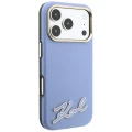 Etui Karl Lagerfeld Grained with Resin Signature Logo MagSafe na iPhone 18 Pro Max / 17 Pro Max - jasnoniebieskie