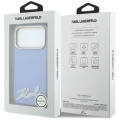 Etui Karl Lagerfeld Grained with Resin Signature Logo MagSafe na iPhone 18 Pro Max / 17 Pro Max - jasnoniebieskie