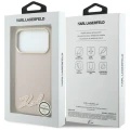 Etui Karl Lagerfeld Grained with Resin Signature Logo MagSafe na iPhone 18 Pro Max / 17 Pro Max - różowe