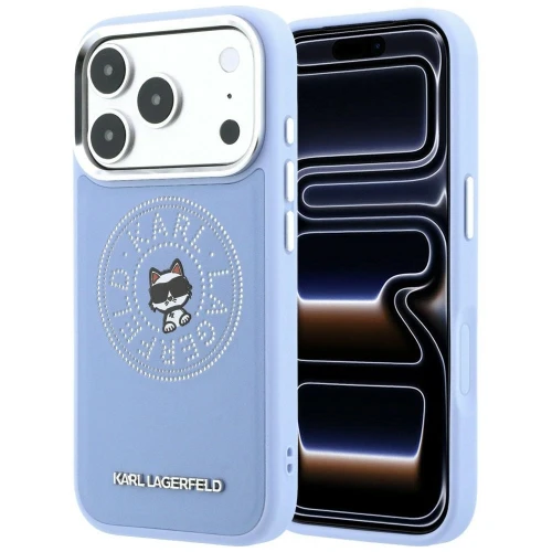Etui Karl Lagerfeld Point & Choupette Sketch MagSafe na iPhone 18 Pro Max / 17 Pro Max - niebieskie