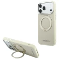 Etui Karl Lagerfeld Ring Stand 360 Saffiano Classic Logo MagSafe na iPhone 18 Pro Max / 17 Pro Max - beżowe