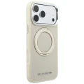 Etui Karl Lagerfeld Ring Stand 360 Saffiano Classic Logo MagSafe na iPhone 18 Pro Max / 17 Pro Max - beżowe