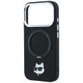 Etui Karl Lagerfeld with Ring Stand 360 Choupette Head Pin MagSafe na iPhone 18 Pro Max / 17 Pro Max - czarne
