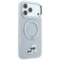 Etui Karl Lagerfeld with Ring Stand 360 Karl & Choupette Heads Pin MagSafe na iPhone 18 Pro / 17 Pro - szare