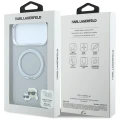 Etui Karl Lagerfeld with Ring Stand 360 Karl & Choupette Heads Pin MagSafe na iPhone 18 Pro / 17 Pro - szare
