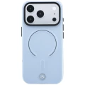 Etui Mercedes Leather 3D MagSafe na iPhone 18 Pro / 17 Pro - niebieskie