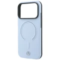 Etui Mercedes Leather 3D MagSafe na iPhone 18 Pro / 17 Pro - niebieskie