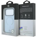Etui Mercedes Leather 3D MagSafe na iPhone 18 Pro / 17 Pro - niebieskie