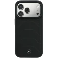 Etui Mercedes Leather Mesh with Bow Line MagSafe na iPhone 18 Pro / 17 Pro - czarne