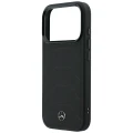 Etui Mercedes Leather Mesh with Bow Line MagSafe na iPhone 18 Pro / 17 Pro - czarne