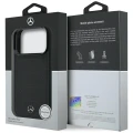 Etui Mercedes Leather Mesh with Bow Line MagSafe na iPhone 18 Pro / 17 Pro - czarne