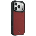 Etui Mercedes Leather Mesh with Bow Line MagSafe na iPhone 18 Pro Max / 17 Pro Max - bordowe