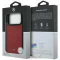Etui Mercedes Leather Mesh with Bow Line MagSafe na iPhone 18 Pro Max / 17 Pro Max - bordowe