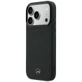 Etui Mercedes Leather Mesh with Bow Line MagSafe na iPhone 18 Pro Max / 17 Pro Max - czarne