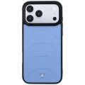 Etui Mercedes Leather Mesh with Bow Line MagSafe na iPhone 18 Pro Max / 17 Pro Max - niebieskie