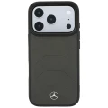 Etui Mercedes Leather Mesh with Bow Line MagSafe na iPhone 18 Pro Max / 17 Pro Max - ciemnoszare