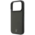 Etui Mercedes Leather Mesh with Bow Line MagSafe na iPhone 18 Pro Max / 17 Pro Max - ciemnoszare