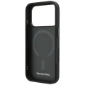 Etui Mercedes Leather Mesh with Bow Line MagSafe na iPhone 18 Pro Max / 17 Pro Max - ciemnoszare