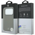 Etui Mercedes Leather Mesh with Bow Line MagSafe na iPhone 18 Pro Max / 17 Pro Max - ciemnoszare